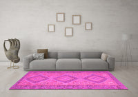 Machine Washable Oriental Pink Traditional Rug, wshcon809pnk