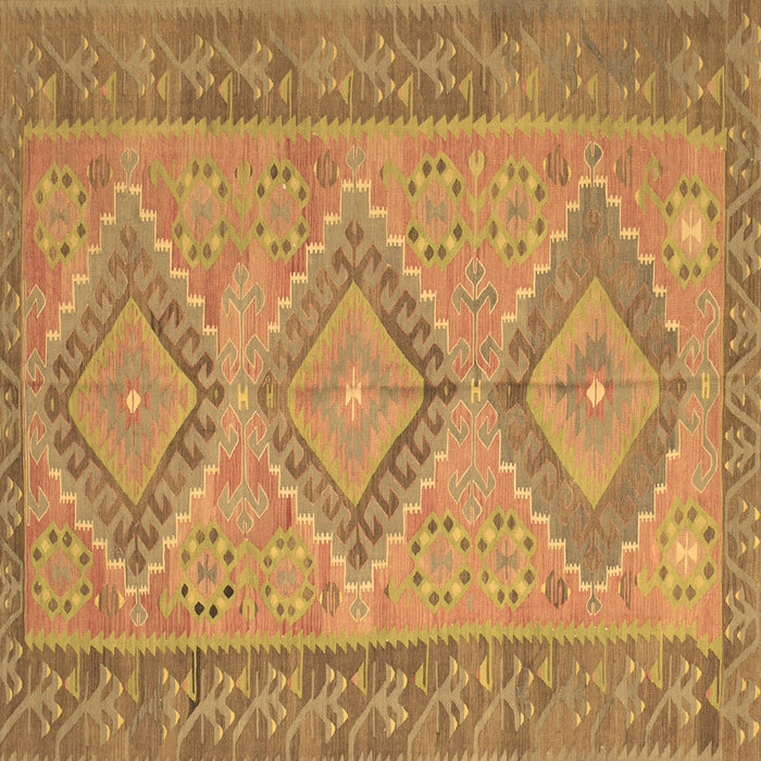 Square Machine Washable Oriental Brown Traditional Rug, wshcon809brn