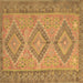 Square Machine Washable Oriental Brown Traditional Rug, wshcon809brn