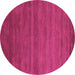 Round Abstract Pink Contemporary Rug, con80pnk