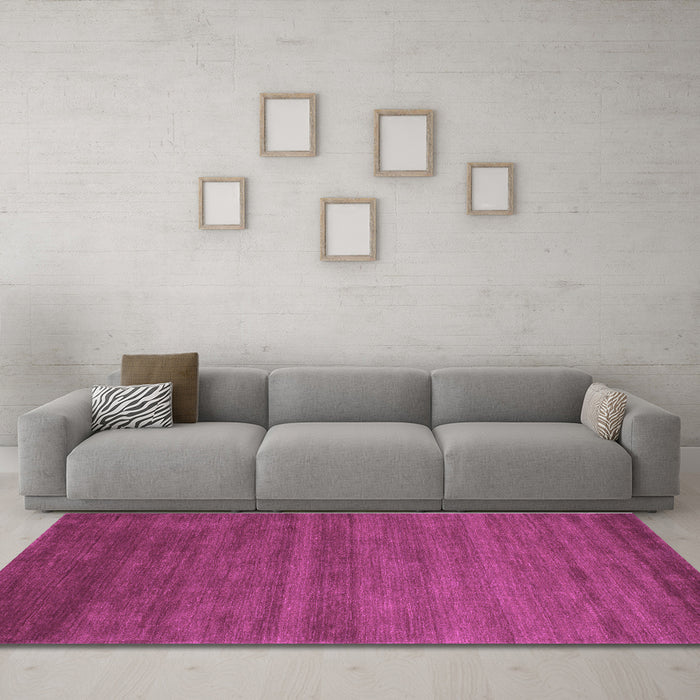 Machine Washable Abstract Purple Contemporary Area Rugs in a Living Room, wshcon80pur