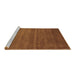 Sideview of Machine Washable Abstract Brown Contemporary Rug, wshcon80brn