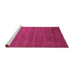 Sideview of Machine Washable Abstract Pink Contemporary Rug, wshcon80pnk