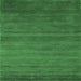 Square Machine Washable Abstract Emerald Green Contemporary Area Rugs, wshcon80emgrn