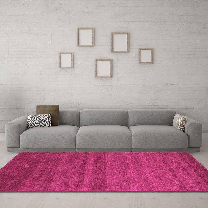 Machine Washable Abstract Pink Contemporary Rug in a Living Room, wshcon80pnk