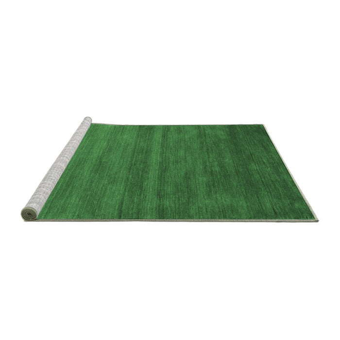 Sideview of Machine Washable Abstract Emerald Green Contemporary Area Rugs, wshcon80emgrn