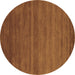 Round Abstract Brown Contemporary Rug, con80brn