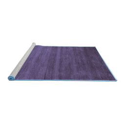 Sideview of Machine Washable Abstract Blue Contemporary Rug, wshcon80blu