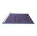 Sideview of Machine Washable Abstract Blue Contemporary Rug, wshcon80blu