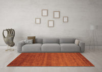 Machine Washable Abstract Orange Contemporary Rug, wshcon80org