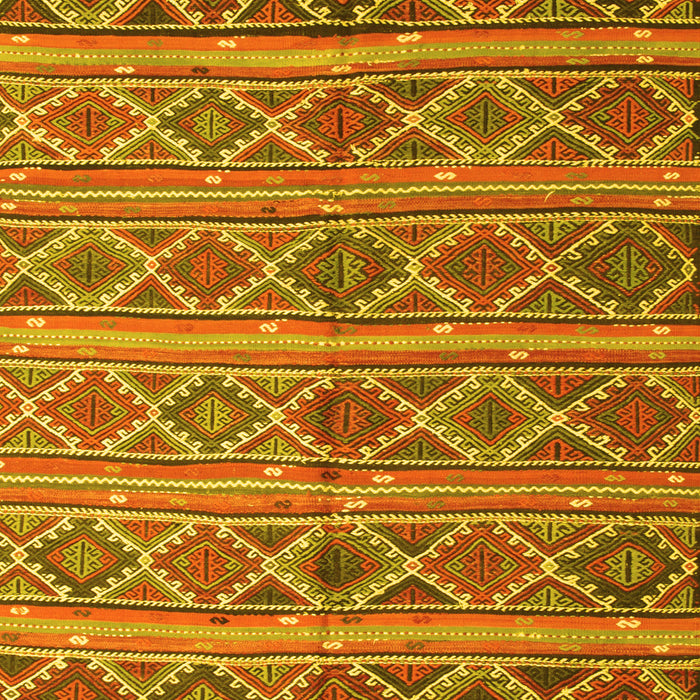 Machine Washable Oriental Yellow Traditional Rug, wshcon810yw