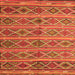 Round Machine Washable Oriental Orange Traditional Area Rugs, wshcon810org