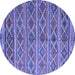 Round Oriental Blue Traditional Rug, con810blu