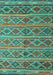 Machine Washable Oriental Turquoise Traditional Area Rugs, wshcon810turq