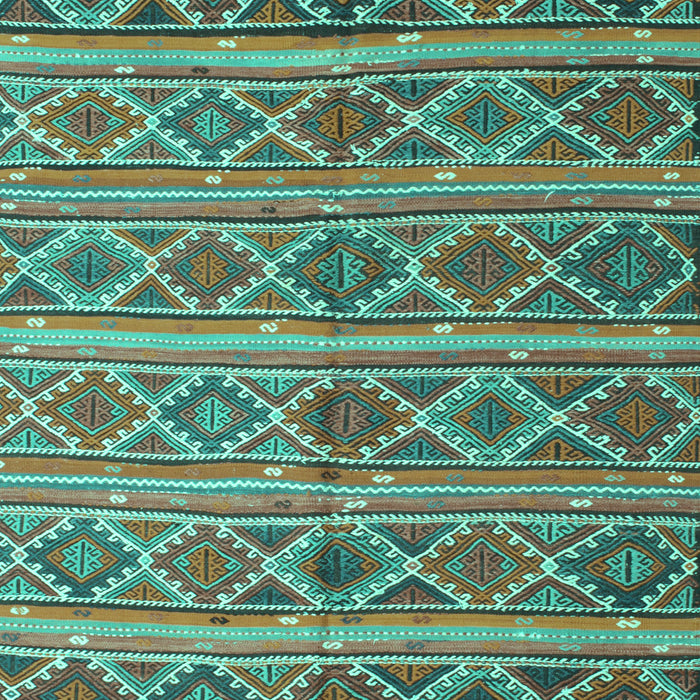 Machine Washable Oriental Turquoise Traditional Area Rugs, wshcon810turq