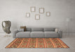 Machine Washable Oriental Brown Traditional Rug in a Living Room,, wshcon810brn