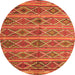 Square Oriental Orange Traditional Rug, con810org