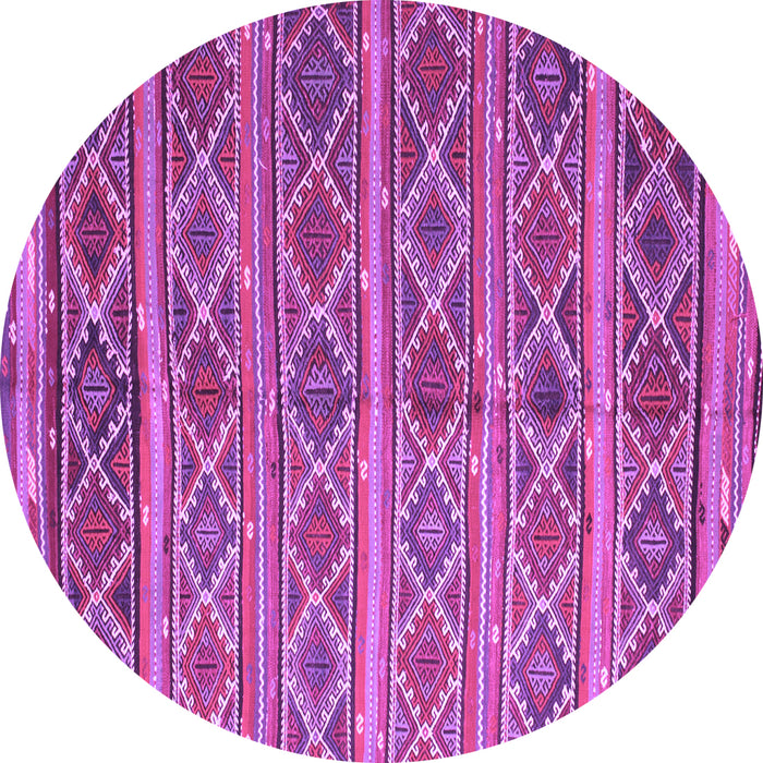 Round Machine Washable Oriental Purple Traditional Area Rugs, wshcon810pur