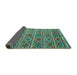 Sideview of Oriental Turquoise Traditional Rug, con810turq