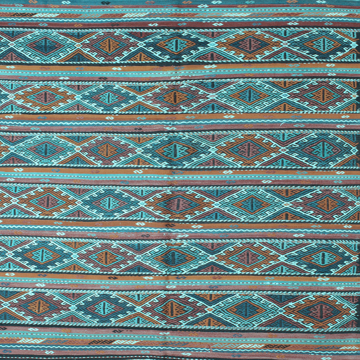 Square Machine Washable Oriental Light Blue Traditional Rug, wshcon810lblu