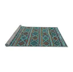 Sideview of Machine Washable Oriental Light Blue Traditional Rug, wshcon810lblu