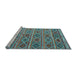 Sideview of Machine Washable Oriental Light Blue Traditional Rug, wshcon810lblu