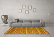 Machine Washable Oriental Yellow Traditional Rug in a Living Room, wshcon810yw