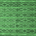 Square Machine Washable Oriental Emerald Green Traditional Area Rugs, wshcon810emgrn