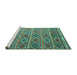 Sideview of Machine Washable Oriental Turquoise Traditional Area Rugs, wshcon810turq