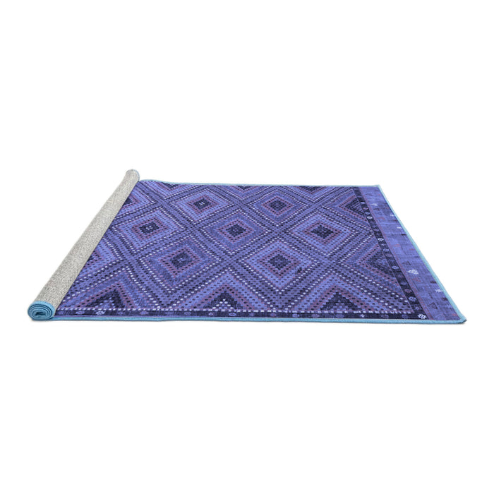 Sideview of Machine Washable Oriental Blue Traditional Rug, wshcon811blu