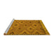 Sideview of Machine Washable Oriental Yellow Traditional Rug, wshcon811yw