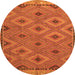 Square Oriental Orange Traditional Rug, con811org