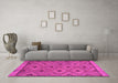 Machine Washable Oriental Pink Traditional Rug in a Living Room, wshcon811pnk