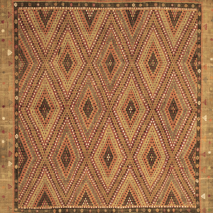 Square Machine Washable Oriental Brown Traditional Rug, wshcon811brn