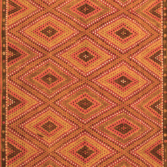 Serging Thickness of Machine Washable Oriental Orange Traditional Area Rugs, wshcon811org