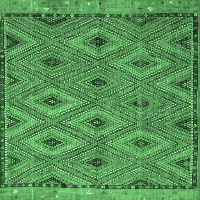 Square Oriental Emerald Green Traditional Rug, con811emgrn
