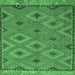 Square Oriental Emerald Green Traditional Rug, con811emgrn