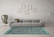 Machine Washable Oriental Light Blue Traditional Rug in a Living Room, wshcon811lblu