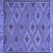 Square Oriental Blue Traditional Rug, con811blu