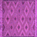 Square Machine Washable Oriental Purple Traditional Area Rugs, wshcon811pur