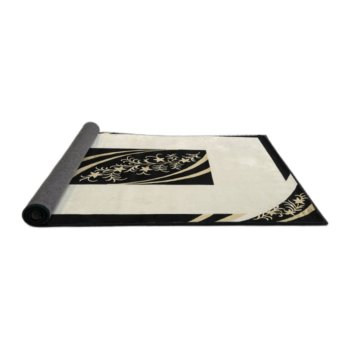 Thickness of Contemporary Blanched Almond Beige Modern Rug, con812