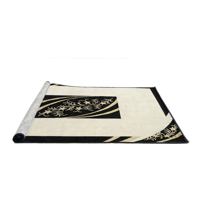 Serging Thickness of Machine Washable Contemporary Blanched Almond Beige Rug, wshcon812