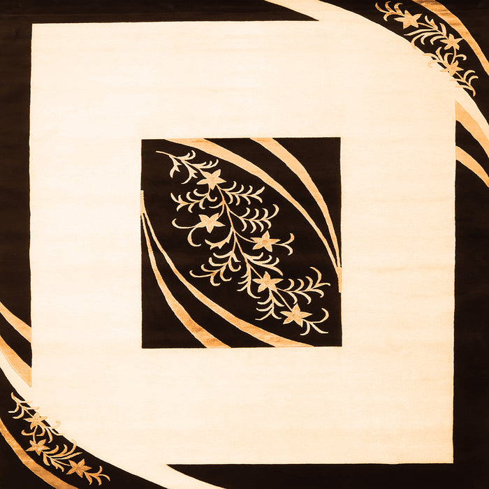 Serging Thickness of Abstract Orange Contemporary Rug, con812org