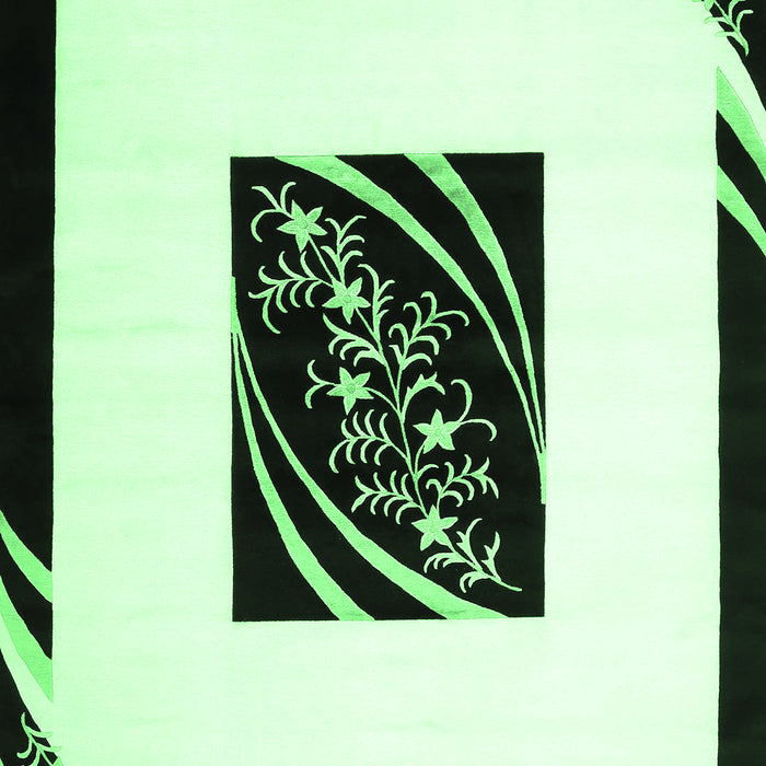 Machine Washable Abstract Emerald Green Contemporary Area Rugs, wshcon812emgrn