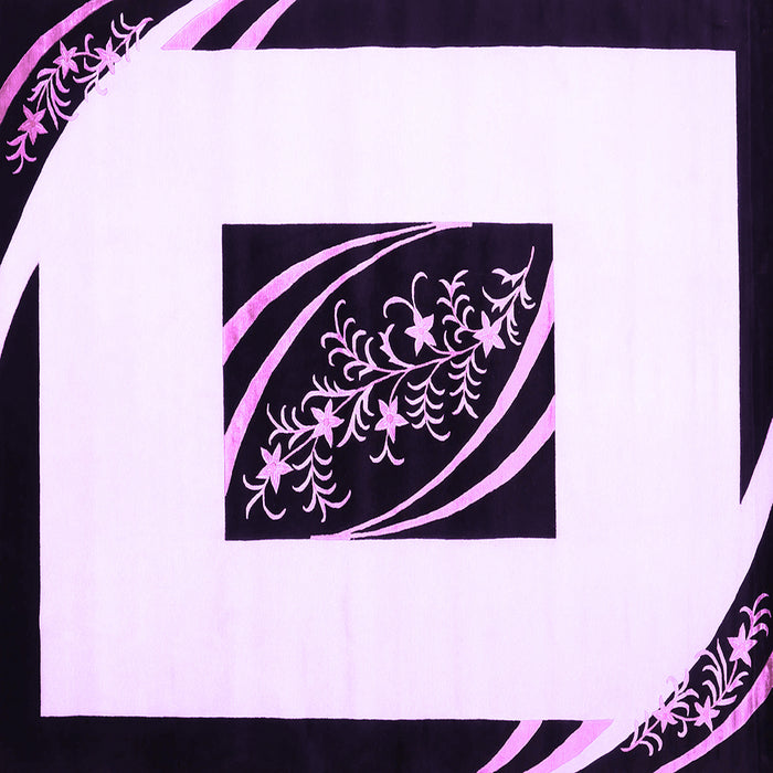 Square Abstract Purple Contemporary Rug, con812pur