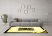 Machine Washable Abstract Yellow Contemporary Rug in a Living Room, wshcon812yw
