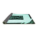 Sideview of Abstract Turquoise Contemporary Rug, con812turq