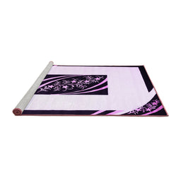 Sideview of Machine Washable Abstract Purple Contemporary Area Rugs, wshcon812pur