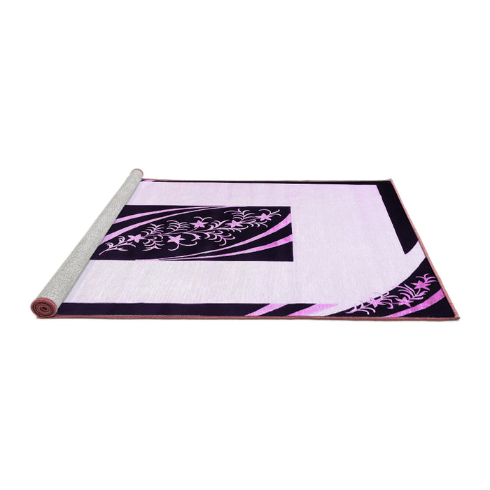 Sideview of Machine Washable Abstract Purple Contemporary Area Rugs, wshcon812pur