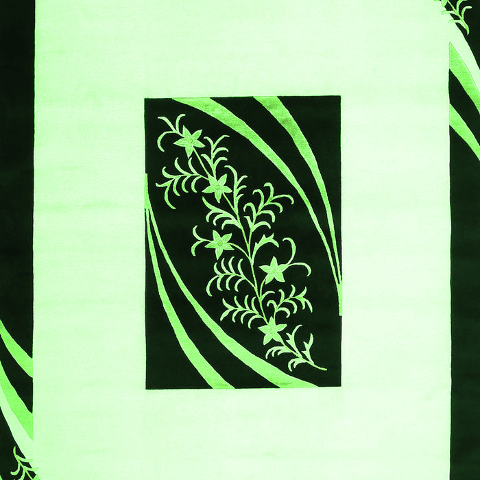 Serging Thickness of Machine Washable Abstract Green Contemporary Area Rugs, wshcon812grn